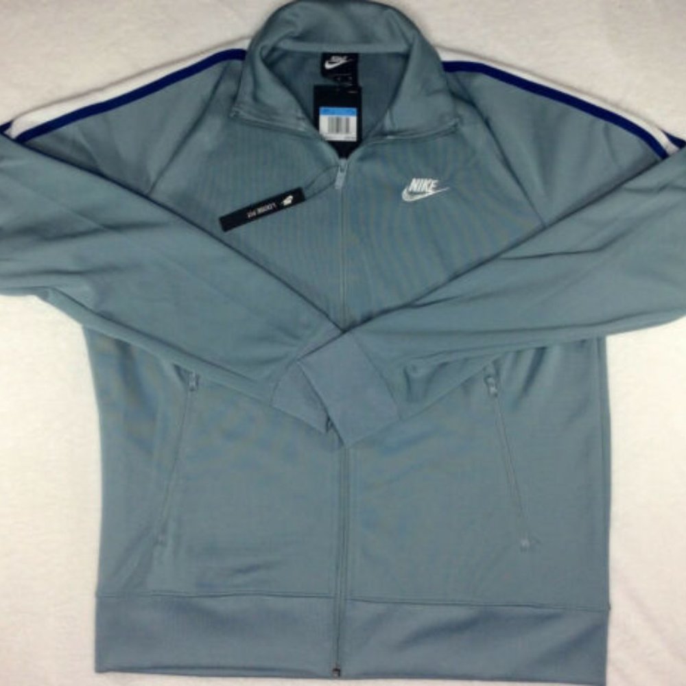 New Nike Sportswear N98 Knit Warm-Up Jacket AR2244-041 Aviator Grey Mens Size XL